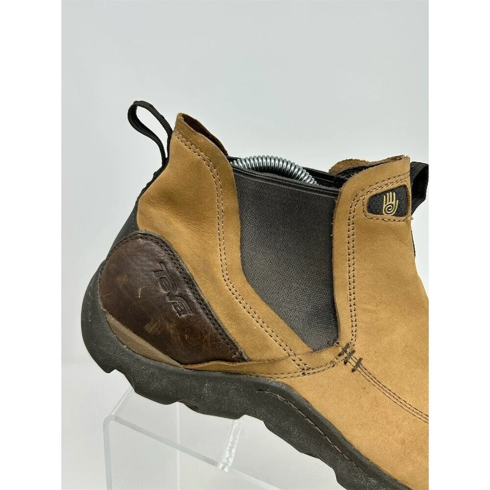 Teva Men's Chelsea Pull-On Boots Brown Waterproof Rugged Sole Outdoor Size 10.5